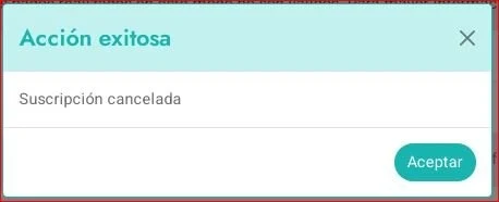 Paso 6 cancelación suscripción - Listo, tu suscripción ha sido cancelada